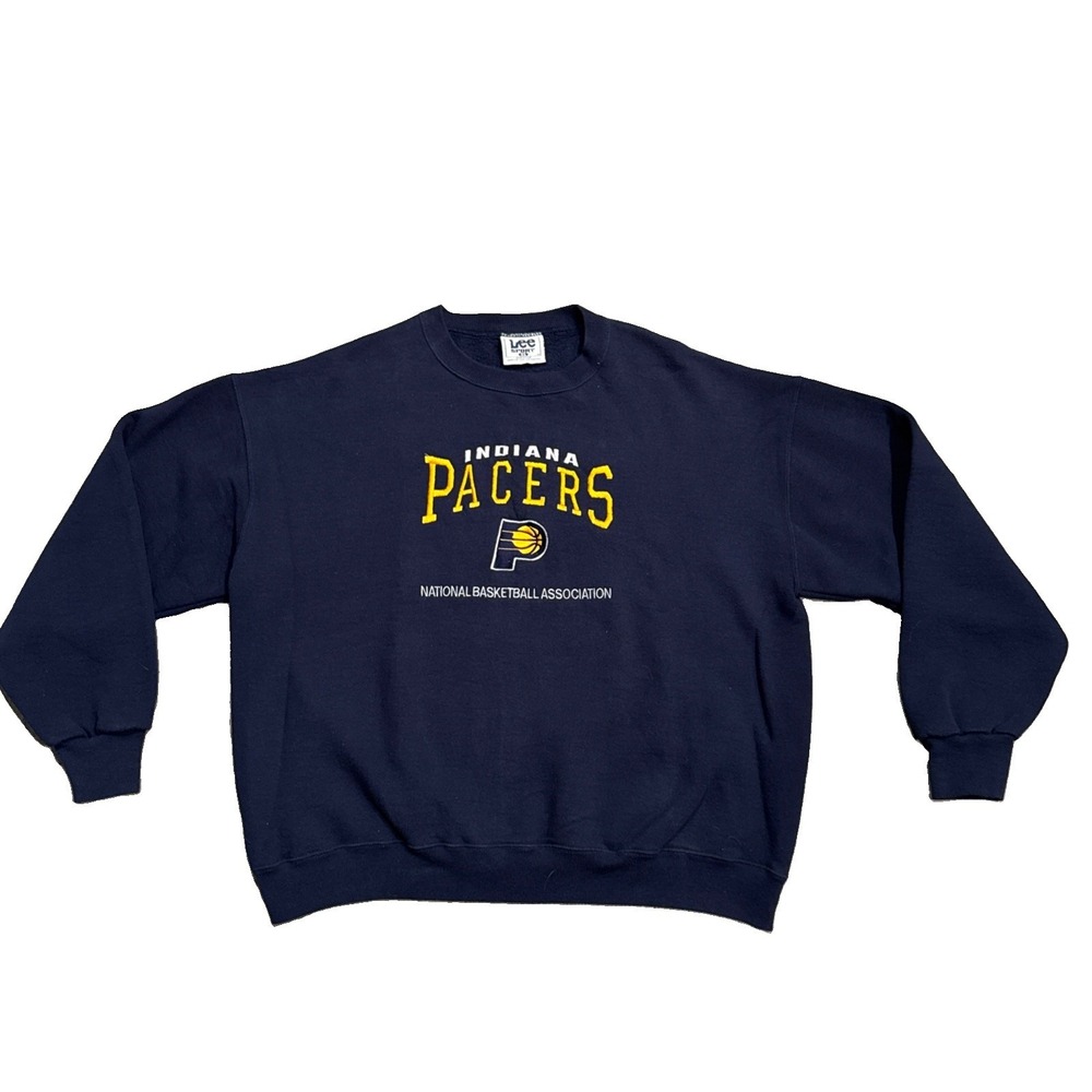 Vintage 90s Lee Indiana Pacers NBA Pullover Crewneck Sweatshirt Size XL Blue